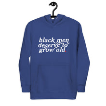 Load image into Gallery viewer, black men deserve to grow old too Hoodie
