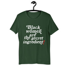 Load image into Gallery viewer, JJK inspired Black Women are the Secret Ingredient Unisex t-shirt
