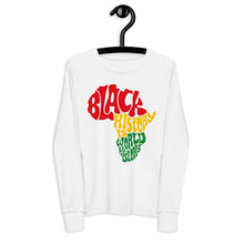 Load image into Gallery viewer, Black History Is World History Youth long sleeve tee
